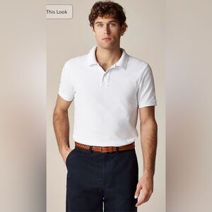 J.Crew Classic piqué polo shirt in white